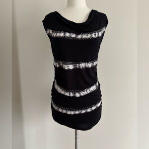 INC runched sequin top scoop neck -M